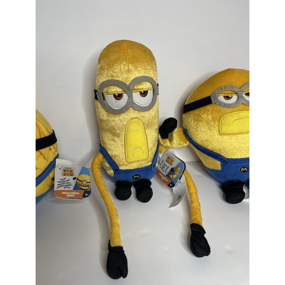Despicable Me 4 Minion Lot Of 3 Tim Dave & Jerry Stuffed Plush Toys 7.5” NEW - Picture 5 of 11